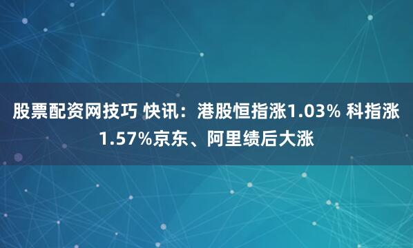 股票配资网技巧 快讯：港股恒指涨1.03% 科指涨1.57%京东、阿里绩后大涨