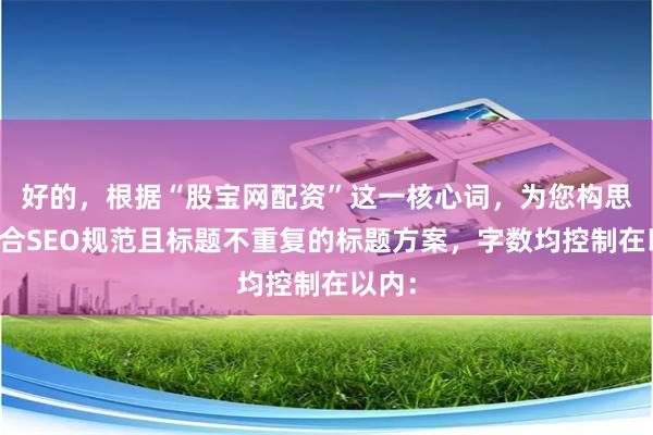 好的，根据“股宝网配资”这一核心词，为您构思了符合SEO规范且标题不重复的标题方案，字数均控制在以内：
